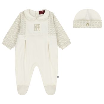 Ivory & Gold Logo Babygrow Gift Set